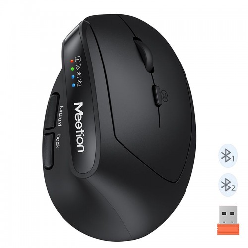 Миша MEETION 2.4 G+Bluetooth Office Vertical Mouse BTM008 |800-1200-1600-2400dpi, 400h, Type-C charging| pink