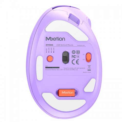 Миша MEETION 2.4 G+Bluetooth Office Vertical Mouse BTM008 |800-1200-1600-2400dpi, 400h, Type-C charging| pink