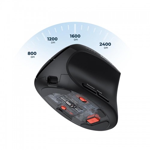 Миша MEETION 2.4 G+Bluetooth Office Vertical Mouse BTM008 |800-1200-1600-2400dpi, 400h, Type-C charging| pink