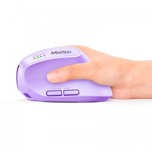 Миша MEETION 2.4 G+Bluetooth Office Vertical Mouse BTM008 |800-1200-1600-2400dpi, 400h, Type-C charging| purple