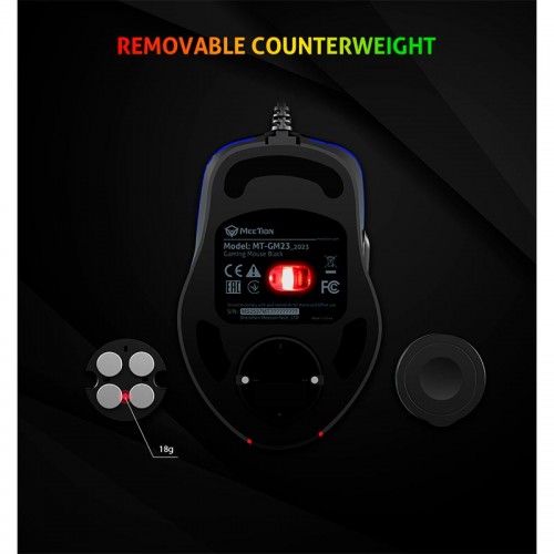 Миша MEETION RGB Circulation Backlit Gaming Mouse GM23_2023 |7 Keys, 12800dpi| black