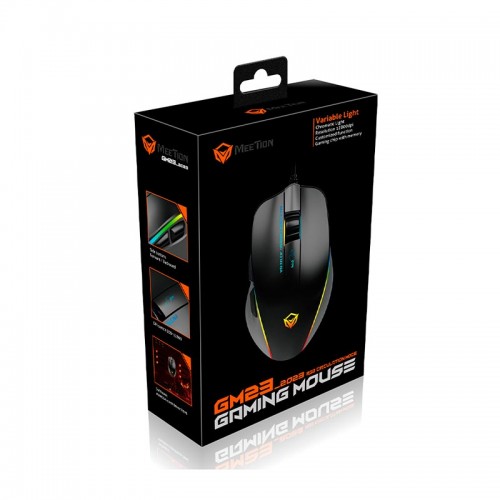 Миша MEETION RGB Circulation Backlit Gaming Mouse GM23_2023 |7 Keys, 12800dpi| black