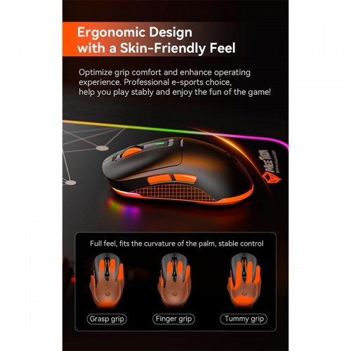 Миша MEETION Wired + 2.4 G+Bluetooth Gaming mouse GW24 |6 Keys, 8000dpi, 30-60h, RGB| black