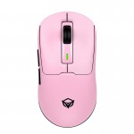 Мышь MEETION проводная + 2.4 G+Bluetooth игровая мышь GW24 |6 кнопок, 8000dpi, 30-60ч, RGB| розовая