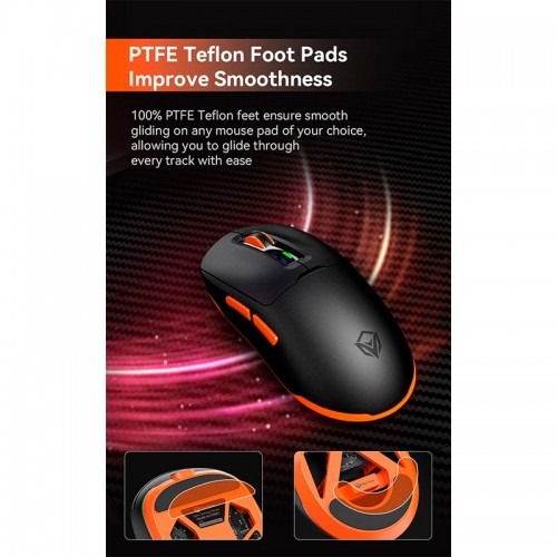 Миша MEETION Wired + 2.4 G+Bluetooth Gaming mouse GW24 |6 Keys, 8000dpi, 30-60h, RGB| pink