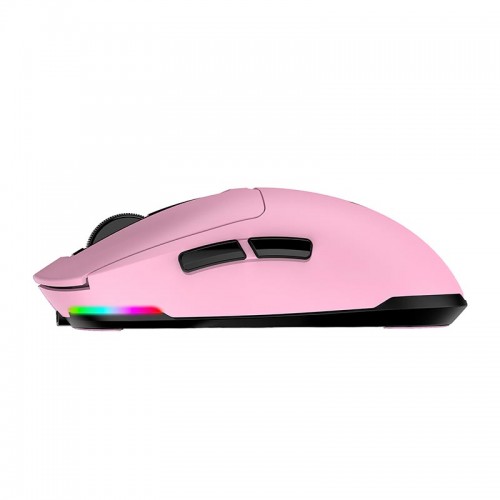 Мышь MEETION проводная + 2.4 G+Bluetooth игровая мышь GW24 |6 кнопок, 8000dpi, 30-60ч, RGB| розовая