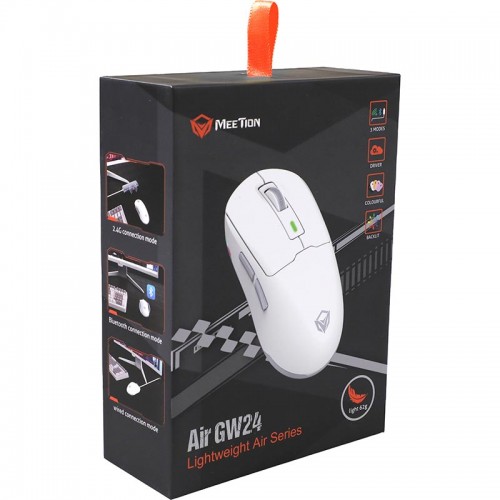 Миша MEETION Wired + 2.4 G+Bluetooth Gaming mouse GW24 |6 Keys, 8000dpi, 30-60h, RGB| purple