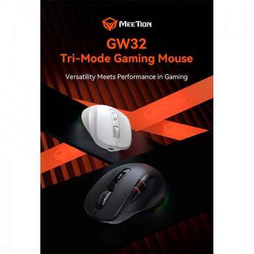 Миша MEETION Wired + 2.4 G+Bluetooth Gaming mouse GW32 |7 Keys, 8000dpi, 35-115h, RGB| white