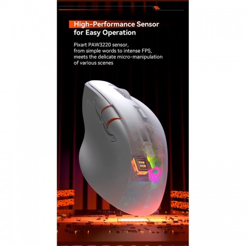 Миша MEETION Wired + 2.4 G+Bluetooth Gaming mouse GW32 |7 Keys, 8000dpi, 35-115h, RGB| white