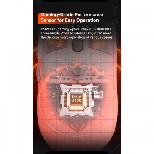 Миша MEETION Wired + 2.4 G+Bluetooth Gaming mouse GW33 |6 Keys, 10000dpi, 25-60h, RGB| black