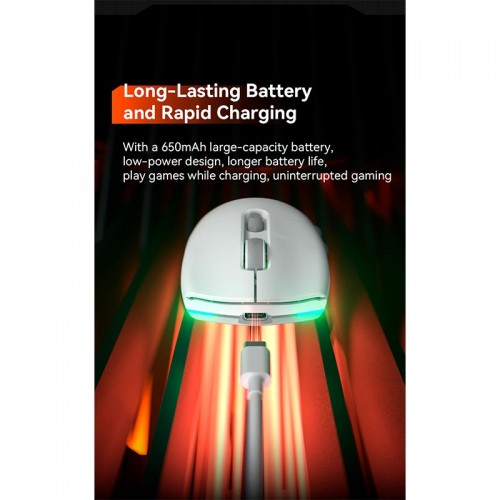 Миша MEETION Wired + 2.4 G+Bluetooth Gaming mouse GW33 |6 Keys, 10000dpi, 25-60h, RGB| white