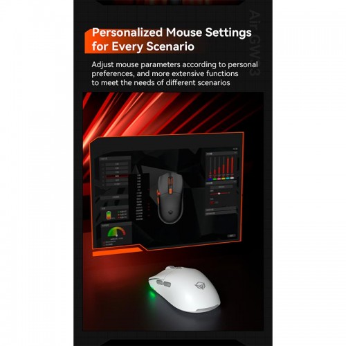 Миша MEETION Wired + 2.4 G+Bluetooth Gaming mouse GW33 |6 Keys, 10000dpi, 25-60h, RGB| white