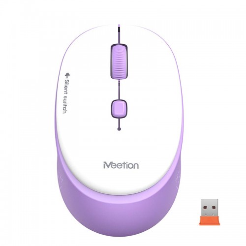Миша MEETION 2.4 G Wireless Office Mouse R571 |1000/1200/1600 DPI, AA Battery| white-purple