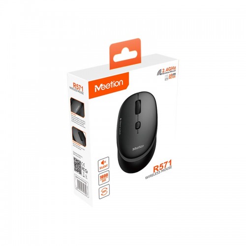 Миша MEETION 2.4 G Wireless Office Mouse R571 |1000/1200/1600 DPI, AA Battery| white-purple