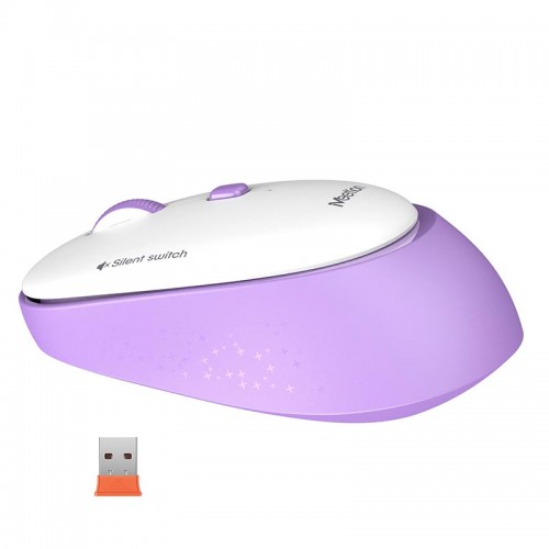 Миша MEETION 2.4 G Wireless Office Mouse R571 |1000/1200/1600 DPI, AA Battery| white-purple