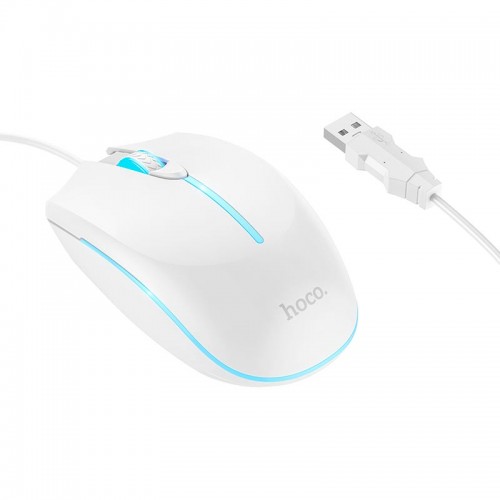 Миша HOCO Wonderful gaming luminous wired mouse GM37| 800-1200-1600-2400 dpi| white