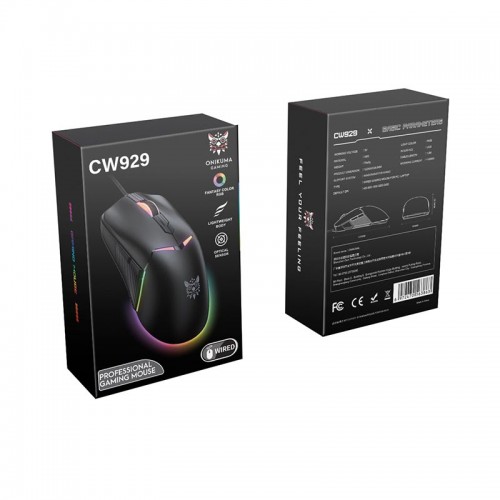 Миша Onikuma RGB Wired Gaming Mouse CW929 |400/800/1600/3200/6400 DPI| black