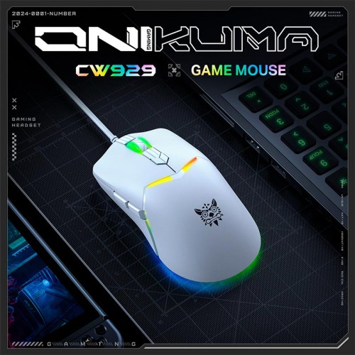 Миша Onikuma RGB Wired Gaming Mouse CW929 |400/800/1600/3200/6400 DPI| black