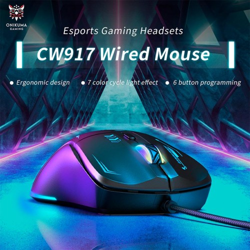 Миша Onikuma Wired RGB Gaming Mouse CW917 |1200-5800DPI| black