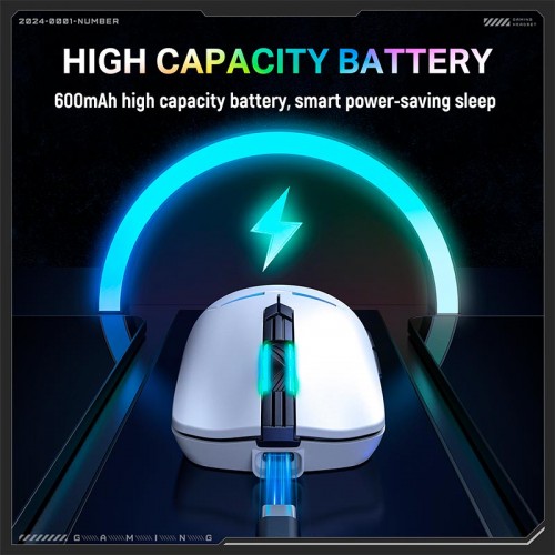 Миша Onikuma Onikuma RGB Tri-Mode Gaming Mouse CW928 |2.4G/BT/Type-C, 800-12000DPI| white