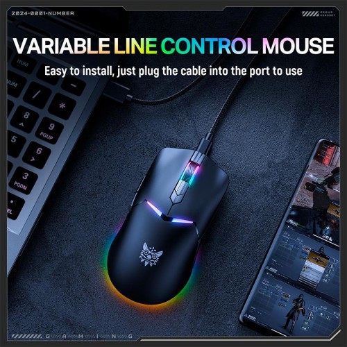 Миша Onikuma Onikuma RGB Tri-Mode Gaming Mouse CW928 |2.4G/BT/Type-C, 800-12000DPI| white