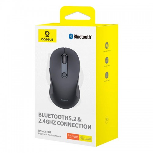 Мышь Baseus F02 Ergonomic Wireless Mouse |2.4G/BT5.2| (without Battery)