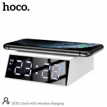 Настільні LED смарт-годинник with Qi Charger HOCO DCK1 |Alarm/Watch/Qi Charger, 10W| white