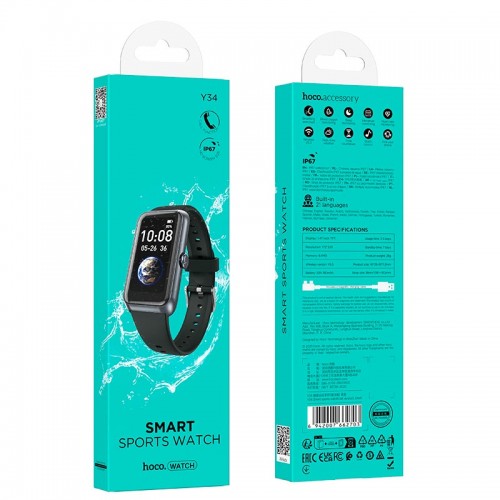 Smart sports watch (call version) HOCO Y34 ip67 |BT5.3, HeatRate, 1.47"|