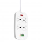Подовжувач мережевий Ldnio SC4407 |2500W, 2m  EU Plug, 4 USB, 4 Sockets. QC3.0, 3.1A|/8W| white