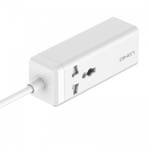 Подовжувач мережевий Ldnio SC1418 |2USB/2Type-C, 1Sockets. QC/PD, 65W/10A, 2m EU Plug| white