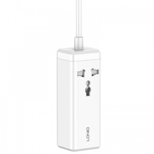 Подовжувач мережевий Ldnio SC1418 |2USB/2Type-C, 1Sockets. QC/PD, 65W/10A, 2m EU Plug| white