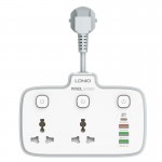 Подовжувач мережевий Ldnio SC2413 |3USB/1Type-C, 3Sockets. QC/PD, 20W/10A, EU Plug| white