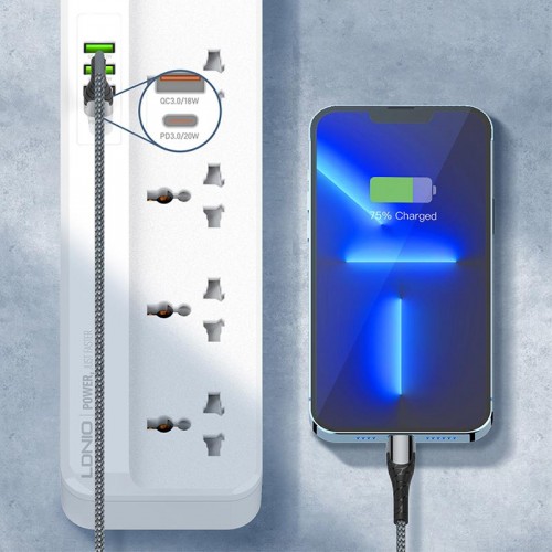 Подовжувач мережевий LDNIO SC5415 |PD20W/QC18W, 3USB/1Type-C, 5Sockets| white