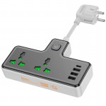 Подовжувач HOCO Voyage 2-position expansion socket AC11A |3USB/Type-C, 10A| black