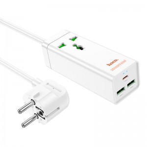 Подовжувач Hoco Talent desktop charger AC9A |2USB/Type-C, PD/QC, 30W/10A| white