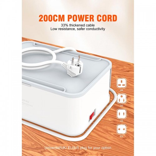 Подовжувач мережевий LDNIO Management Power Strip Box SN5310 |3USB, QC, 5 Sockets, 15.5W/10A| white