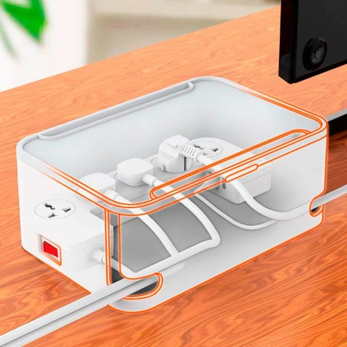 Подовжувач мережевий LDNIO Management Power Strip Box SN5310 |3USB, QC, 5 Sockets, 15.5W/10A| white