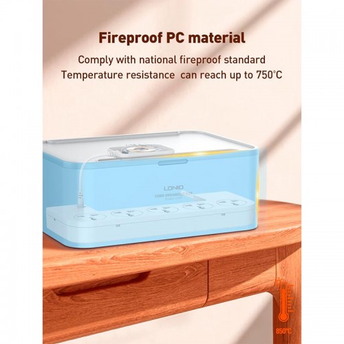 Подовжувач мережевий LDNIO Management Power Strip Box SN5310W |15W Qi/1Type-C/2USB, QC/PD, 5 Sockets, 30W/10A| white