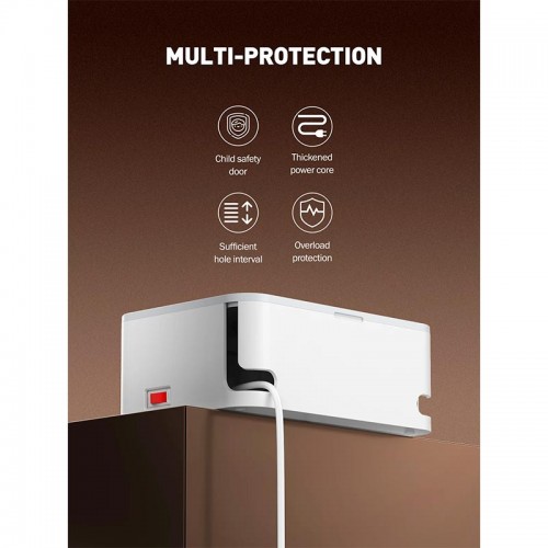 Подовжувач мережевий LDNIO Management Power Strip Box SN5310W |15W Qi/1Type-C/2USB, QC/PD, 5 Sockets, 30W/10A| white