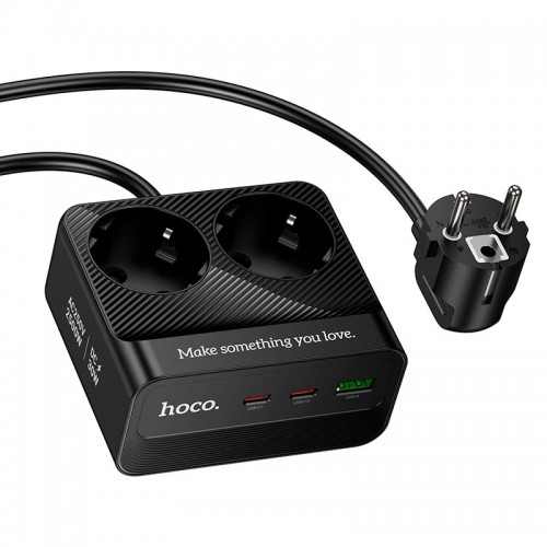 Подовжувач мережевий HOCO Descanso 2-socket PD desktop charger AC27 (L=2M) |1USB/2Type-C, 30W/3A| white