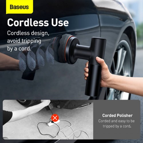 Портативна машинка для полірування автомобіля BASEUS New Power Cordless Electric Polisher |45Min, 2 Levels Speed| (CRDLQ-B01) black