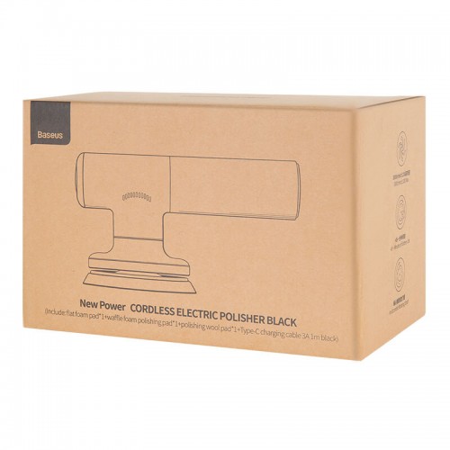 Портативна машинка для полірування автомобіля BASEUS New Power Cordless Electric Polisher |45Min, 2 Levels Speed| (CRDLQ-B01) black