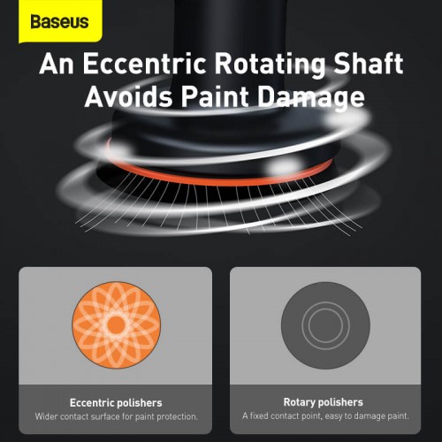 Портативна машинка для полірування автомобіля BASEUS New Power Cordless Electric Polisher |45Min, 2 Levels Speed| (CRDLQ-B01) black