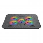 Підставка для ноутбука MeeTion CP3030 (9-15.6'') 5 кулерів 2 USB 4 рівні нахилу RGB підствітка black