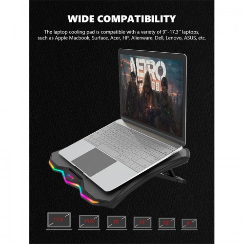 Кулер для ноутбука MARVO CoolingPad FN-40 |2USB, 9-17.3"| black