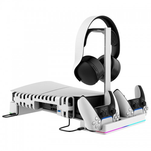 Док-станция IPega Charge stand for PS5 Slim Disc/Digital (PS5 edge controller compatible) PG-P5S039 |RGB, Fan, USB 3.0|