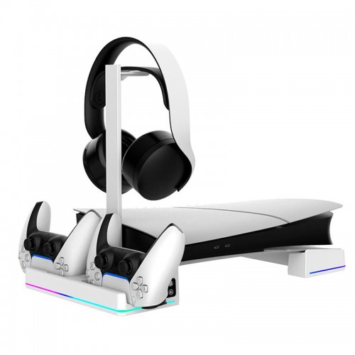 Док-станция IPega Charge stand for PS5 Slim Disc/Digital (PS5 edge controller compatible) PG-P5S039 |RGB, Fan, USB 3.0|