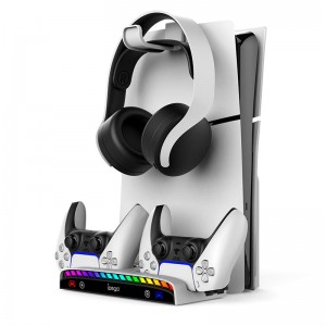 Док-станція Ipega Multi-functional Wall-mount Charge stand for PS5 Slim PG-P5S011 |RGB, 3xUSB 2.0| white