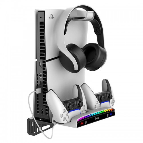 Док-станція Ipega Multi-functional Wall-mount Charge stand for PS5 Slim PG-P5S011 |RGB, 3xUSB 2.0| white