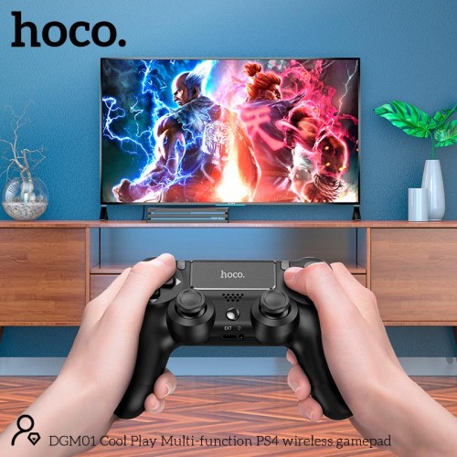 Ігровий контролер HOCO Cool Play Multi-function PS4 бездротовий gamepad DGM01 |6 axis Gyroscope| black
